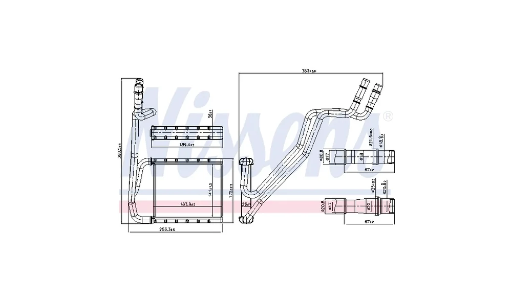 Varmeapparat register 707381 (Nissens) v:6822059