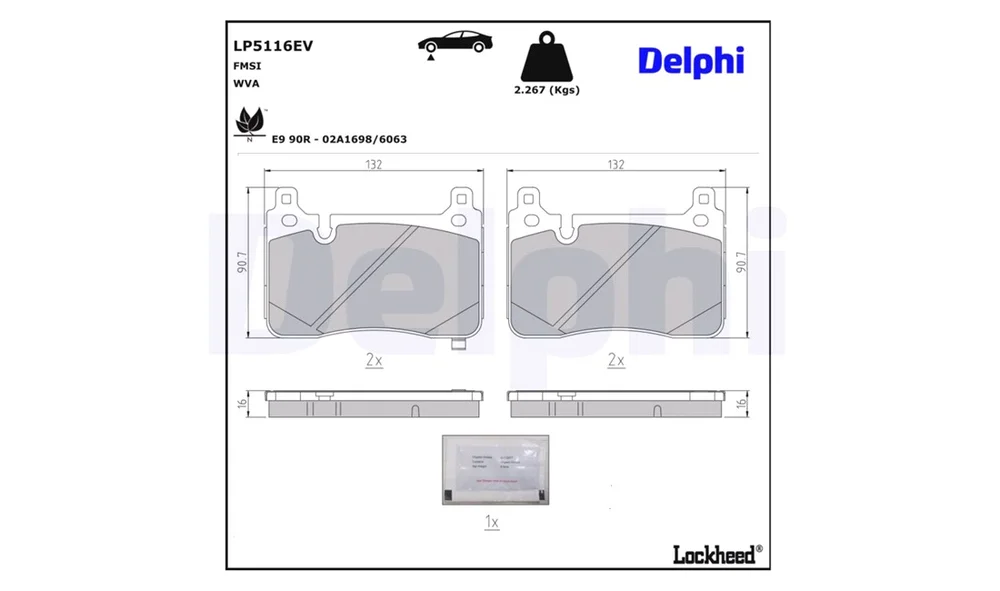 Bremsekloss Sett - LP5116EV - (Delphi) v:7773144