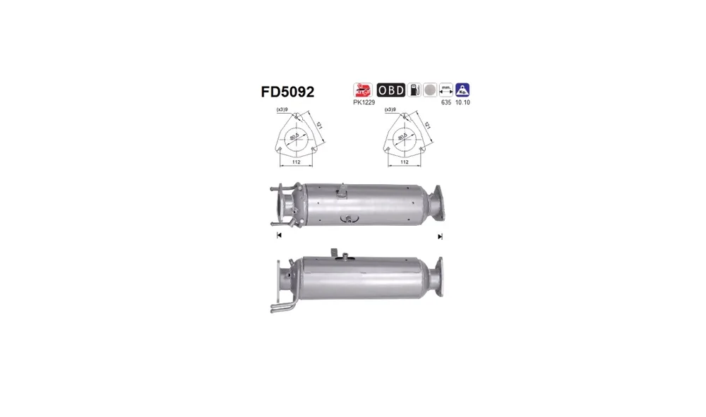Sot-\/ Partikelfilter, Eksosanlegg FD5092 v:4473257 Sot-\/ Partikelfilter, Eksosanlegg FD5092 v:4473257
