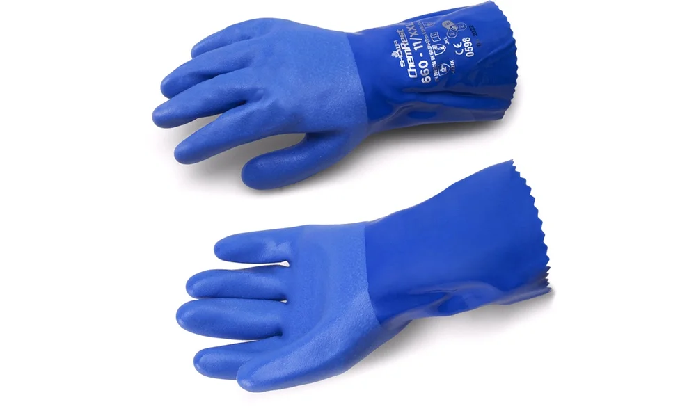 Kjemisk bestandige hansker PVC STR 11 v:5693855