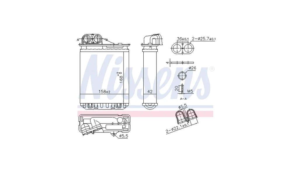 Varmeapparat register 707301 (Nissens) v:6018371