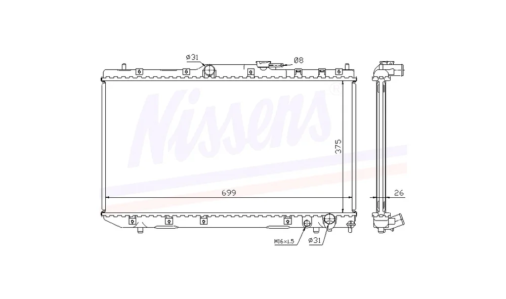 Radiator, Motorkjøling 64785A (Nissens) v:7818841