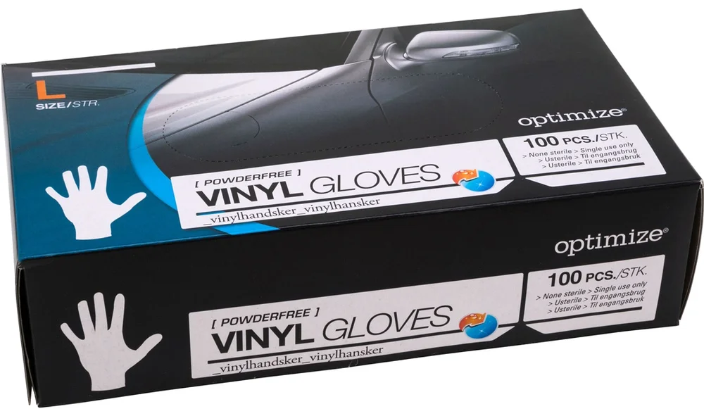 Engangshansker Vinyl PF 100 stk StrL v:9530525 Engangshansker Vinyl PF 100 stk StrL v:9530525