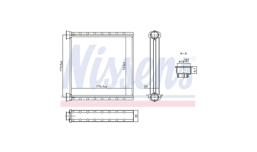 Varmeapparat register 707278 (Nissens) v:9007925