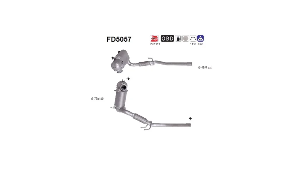 Sot-\/ Partikelfilter, Eksosanlegg FD5057 v:1816399 Sot-\/ Partikelfilter, Eksosanlegg FD5057 v:1816399