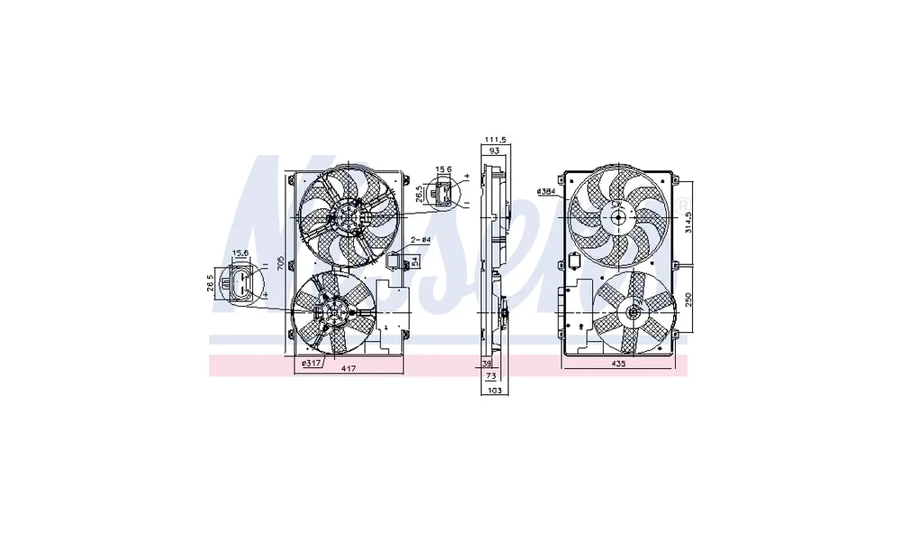 Kjølevifte, Motor – 850092 – (Nissens) v:1889491 Kjølevifte, Motor – 850092 – (Nissens) v:1889491