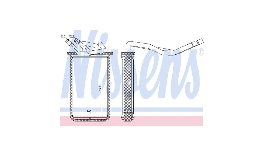 Varmeapparat register 71768 (Nissens) v:3452415