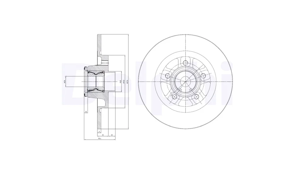 Bremseskive - BG9113RSC - (Delphi) v:8233156