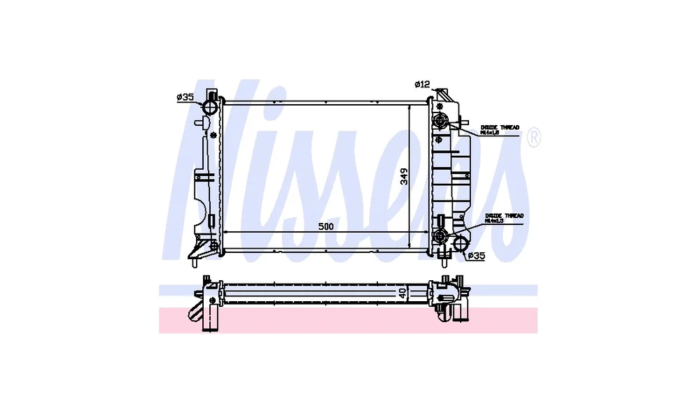 Radiator, Motorkjøling 64034A (Nissens) v:3040486