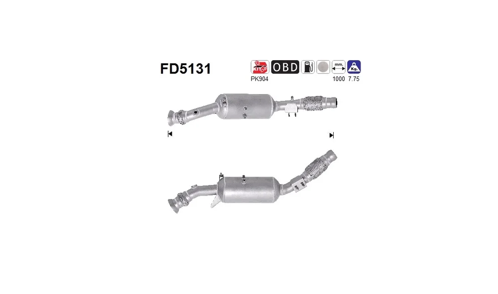 Sot-\/ Partikelfilter, Eksosanlegg FD5131 v:2431725 Sot-\/ Partikelfilter, Eksosanlegg FD5131 v:2431725